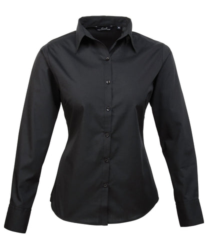 Premier Ladies Long Sleeve Poplin Blouse - Custom Printed