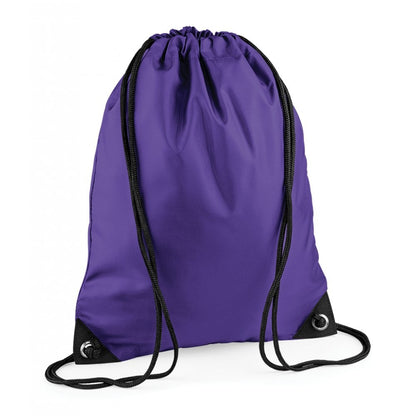 Bagbase premium gymsac, purple, custom printed, personalised