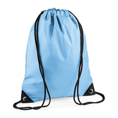 Bagbase premium gymsac, blue, custom printed, personalised