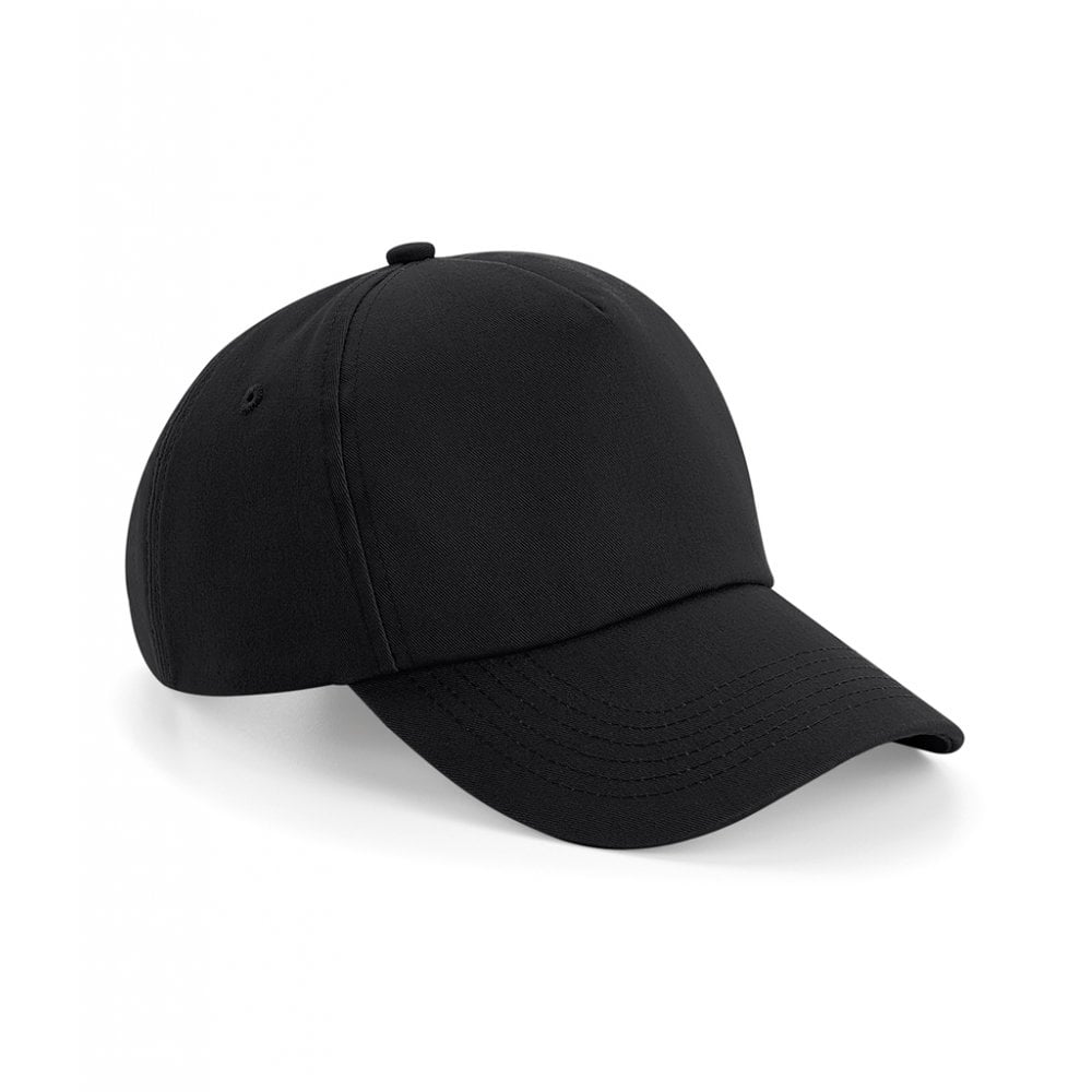 Beechfield authentic 5 panel cap, black, custom printed, personalised