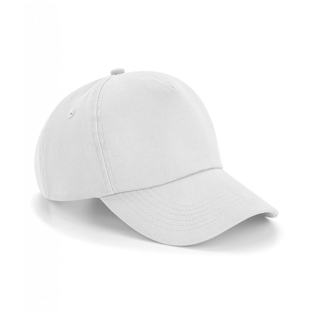 Beechfield authentic 5 panel cap, white, custom printed, personalised