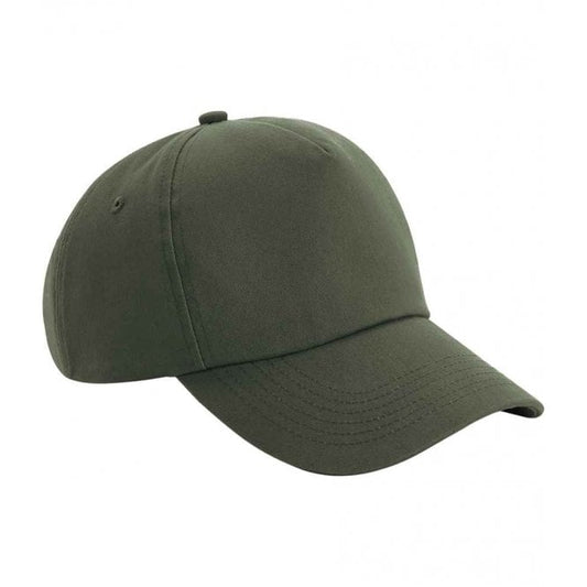 Beechfield authentic 5 panel cap, olive green, custom printed, personalised