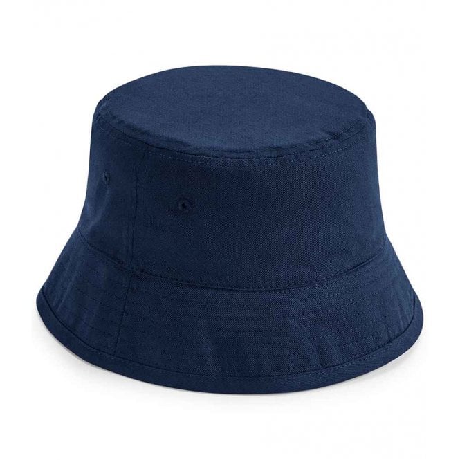 Beechfield organic cotton bucket hat, navy, for custom printing