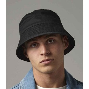 Beechfield organic cotton bucket hat, black, for custom printing