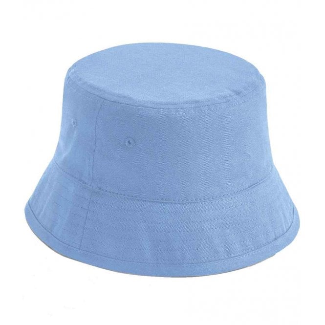 Beechfield organic cotton bucket hat, sky blue, for custom printing