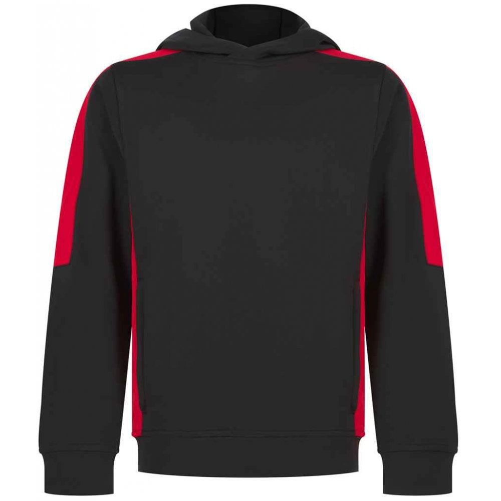 Finden & Hales Kids Team Hoodie, Black/Red, Custom Print
