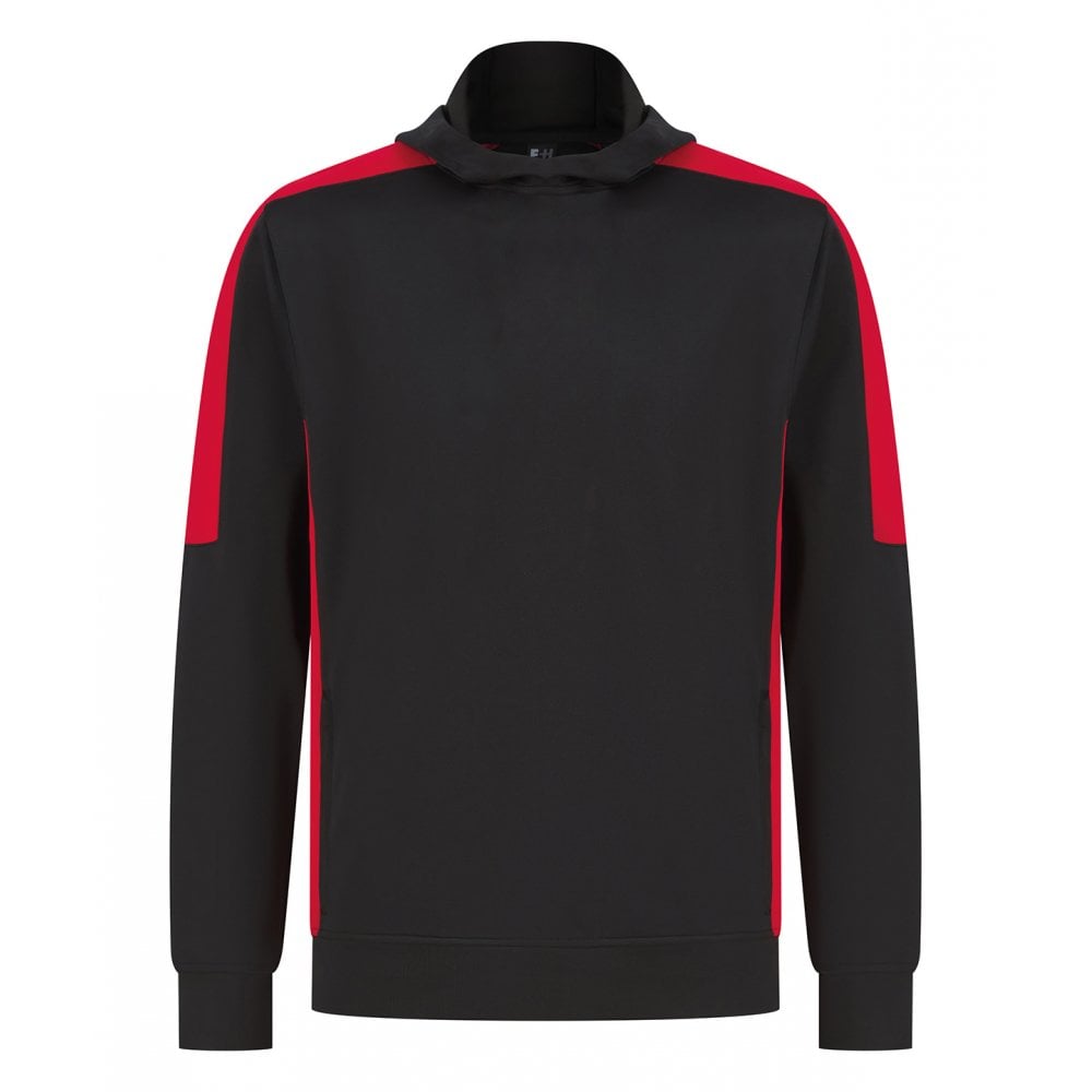 Finden & Hales Unisex Team Hoodie, Black/Red, Custom Print 