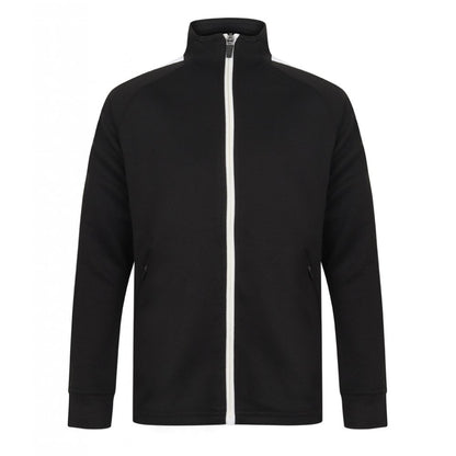 Finden & Hales Kids Knitted Tracksuit Top, Black/White, Custom Print 