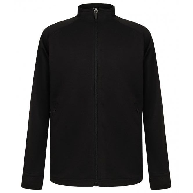 Finden & Hales Kids Knitted Tracksuit Top, Black/Black, Custom Print 