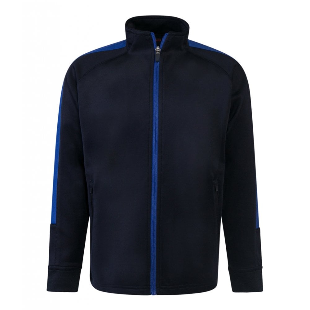 Finden & Hales Kids Knitted Tracksuit Top, Navy/Royal, Custom Print 