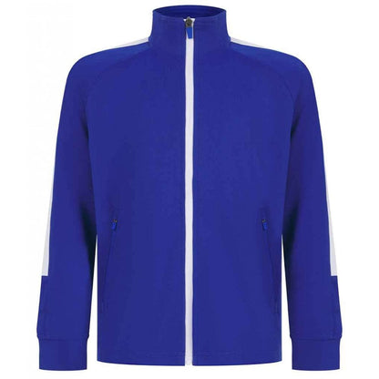 Finden & Hales Kids Knitted Tracksuit Top, Royal/White, Custom Print 