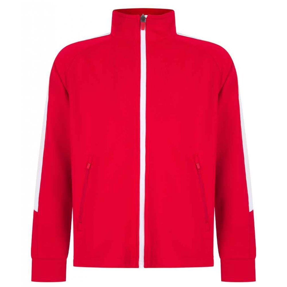 Finden & Hales Kids Knitted Tracksuit Top, Red/White, Custom Print 