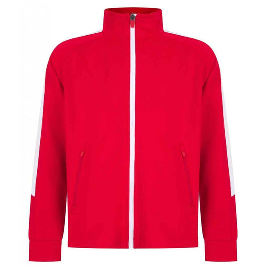 Finden & Hales Kids Knitted Tracksuit Top, Red/White, Custom Print 