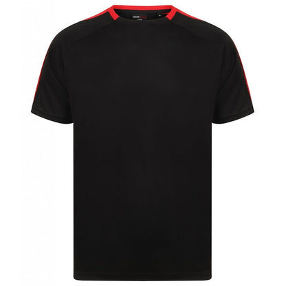 Finden & Hales Unisex Team T-Shirt, Black/Red, Custom Print 