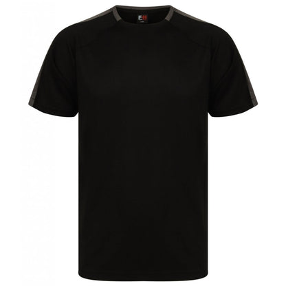 Finden & Hales Unisex Team T-Shirt, Black/Gunmetal, Custom Print 