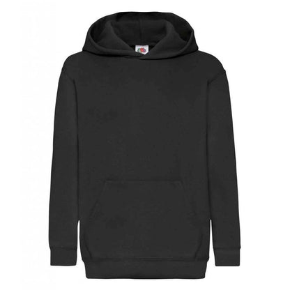 Fruit of the Loom kids hooded sweatshirt, black, custom printed, personalised