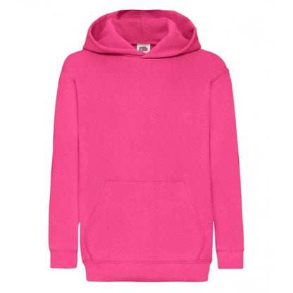 Fruit of the Loom kids hooded sweatshirt, fuschia, custom printed, personalised