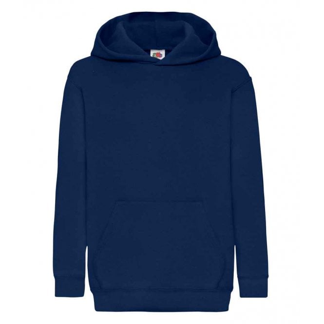 Fruit of the Loom kids hooded sweatshirt, navy, custom printed, personalised