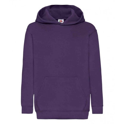Fruit of the Loom kids hooded sweatshirt, purple, custom printed, personalised