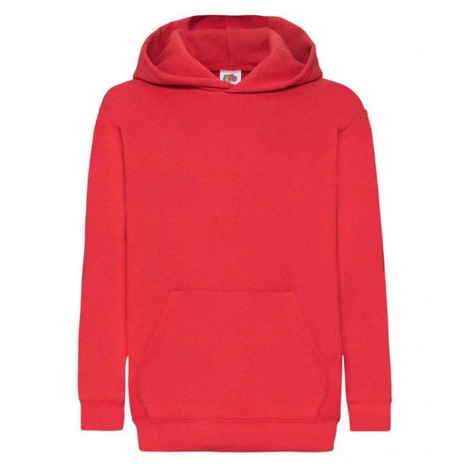 Fruit of the Loom kids hooded sweatshirt, red, custom printed, personalised
