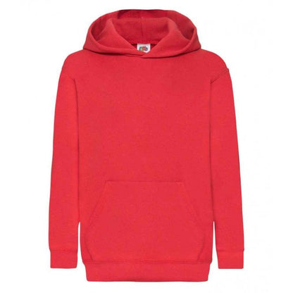 Fruit of the Loom kids hooded sweatshirt, red, custom printed, personalised