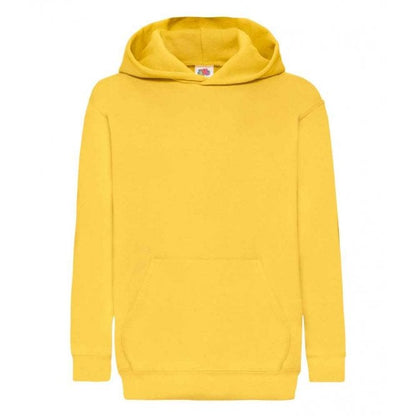 Fruit of the Loom kids hooded sweatshirt, yellow, custom printed, personalised
