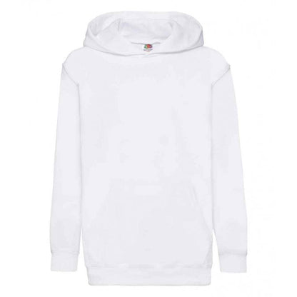 Fruit of the Loom kids hooded sweatshirt, white, custom printed, personalised