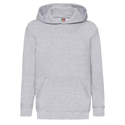 Fruit of the Loom kids hooded sweatshirt, heather grey, custom printed, personalised