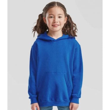 Fruit of the Loom kids hooded sweatshirt, royal blue, custom printed, personalised
