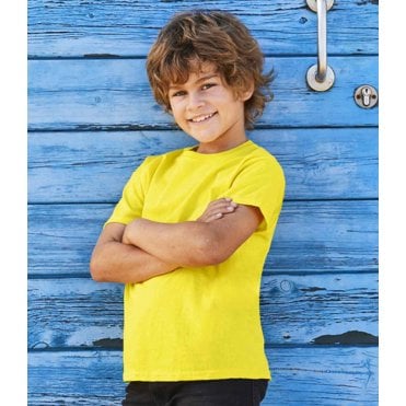 Fruit of the Loom kids original t-shirt, yellow, custom printed, personalised