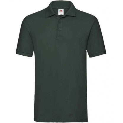 Fruit of the Loom premium cotton picque polo shirt, bottle green, for custom printing, personalisation