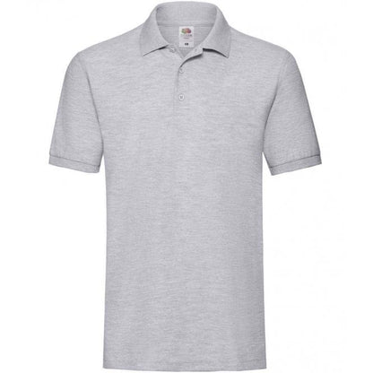 Fruit of the Loom premium cotton picque polo shirt, heather grey, for custom printing, personalisation