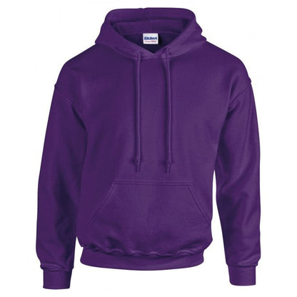Gildan heavy blend hooded sweatshirt, purple, custom printed workwear