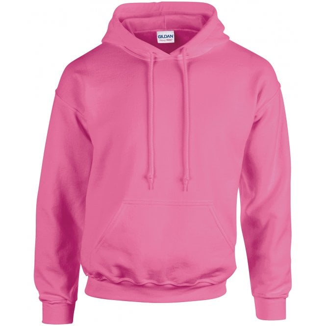 Gildan heavy blend hooded sweatshirt, azalea, custom printed workwear