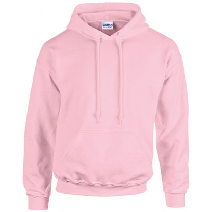 Gildan heavy blend hooded sweatshirt, light pink, custom printed workwear