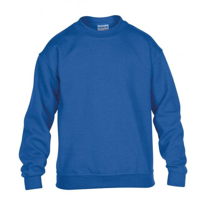 Gildan kids heavy blend drop shoulder sweatshirt, royal blue, custom printed, personalised
