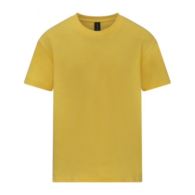 Gildan kids softstyle mideweight t-shirt, yellow, custom printed, personalised