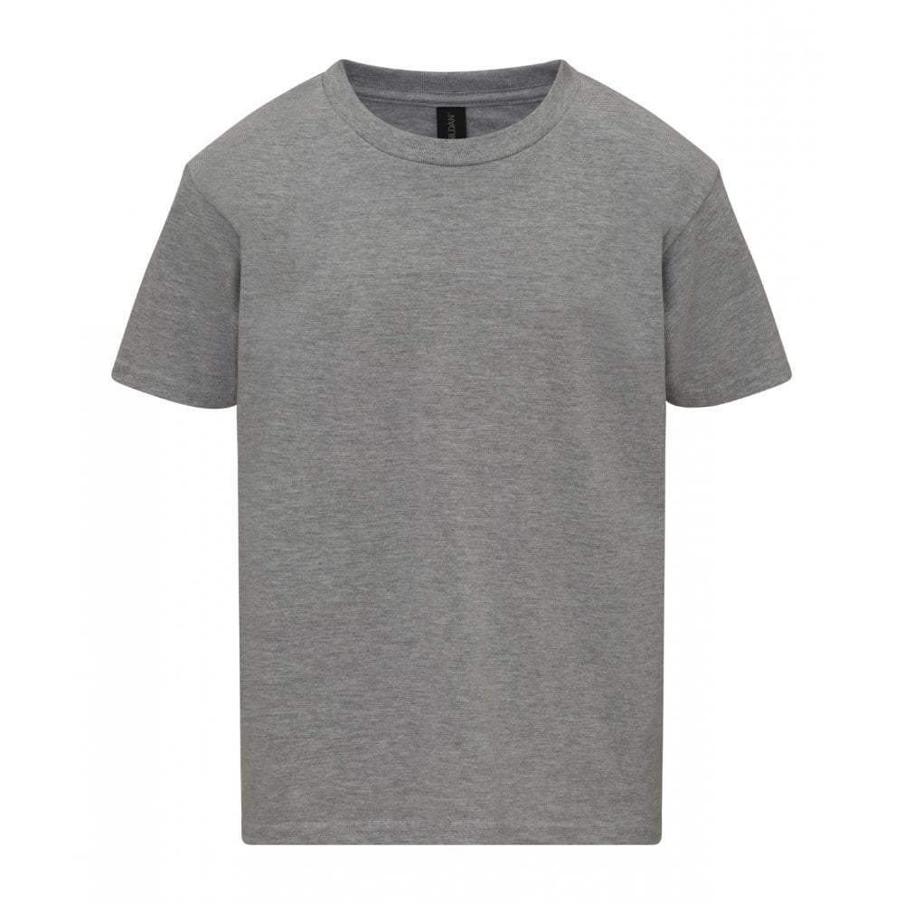Gildan kids softstyle mideweight t-shirt, heather grey, custom printed, personalised