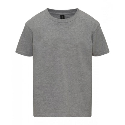 Gildan kids softstyle mideweight t-shirt, heather grey, custom printed, personalised