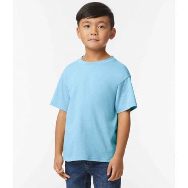 Gildan kids softstyle mideweight t-shirt, blue, custom printed, personalised