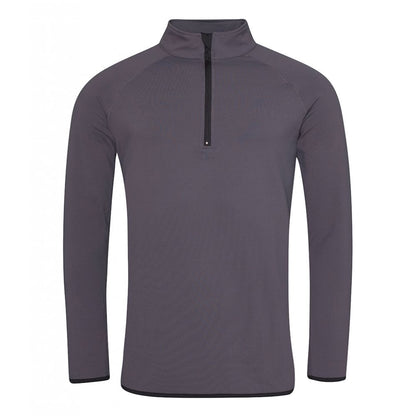 Just Cool AWDis Cool Half Zip Sweat, Charcoal/Jet Black, Custom Print