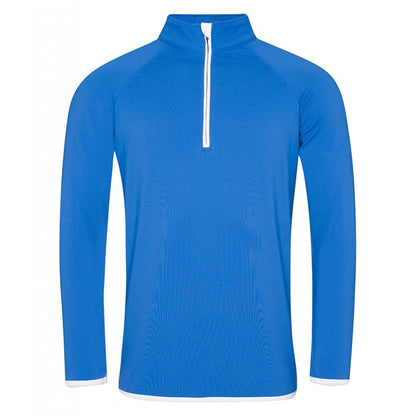 Just Cool AWDis Cool Half Zip Sweat, Royal Blue/Arctic White, Custom Print