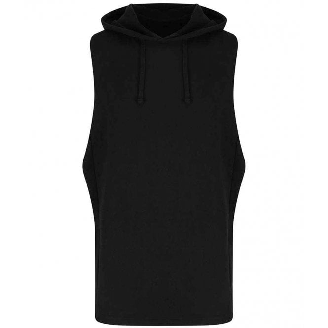 Just Cool AWDis Cool Urban Sleeveless Muscle Hoodie, Jet Black, Custom Print 