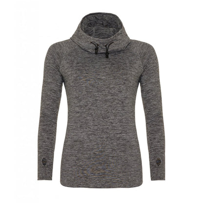 Just Cool AWDis Ladies Cool Cowl Neck Top, Grey Melange, Custom Print 