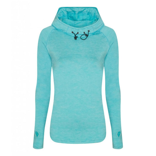 Just Cool AWDis Ladies Cool Cowl Neck Top, Ocean Melange, Custom Print 