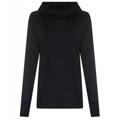 Just Cool AWDis Ladies Cool Cowl Neck Top, Jet Black, Custom Print 