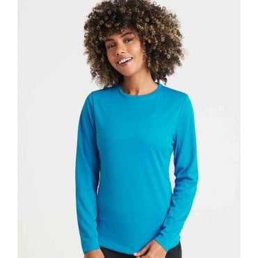 Just Cool AWDis Womens Long Sleeve Cool T-Shirt, Custom Print