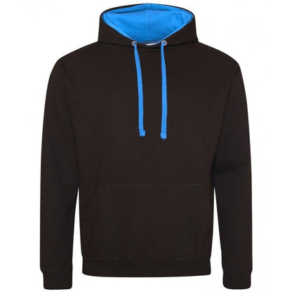 Just hoods awdis varsity hoodie black/blue, custom printed, personalised