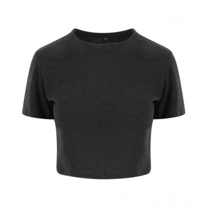 AWDis ladies tri-blend cropped t-shirt heather black custom print 