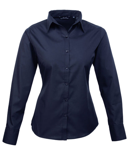 Premier Ladies Long Sleeve Poplin Blouse - Custom Printed